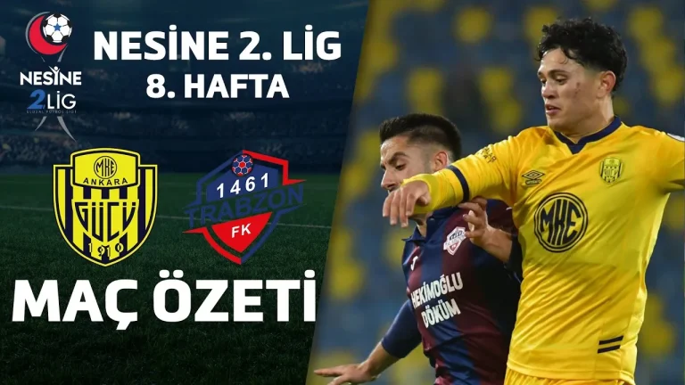 Ankaragücü – KCT 1461 Trabzon FK 2-2 maç özeti izle 2. Lig
